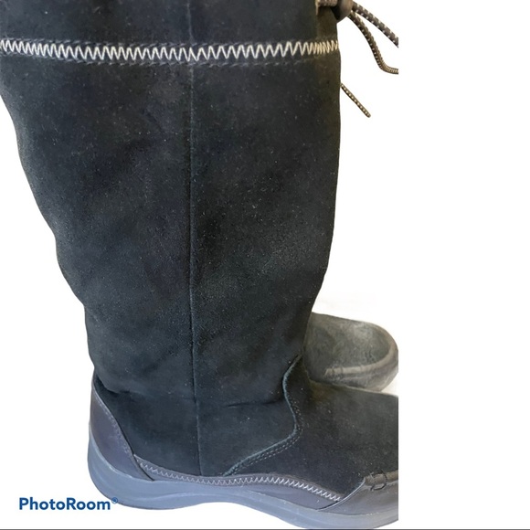 Lands end suede leather Sherpa lined tall boots Size 6 black - Picture 4 of 10
